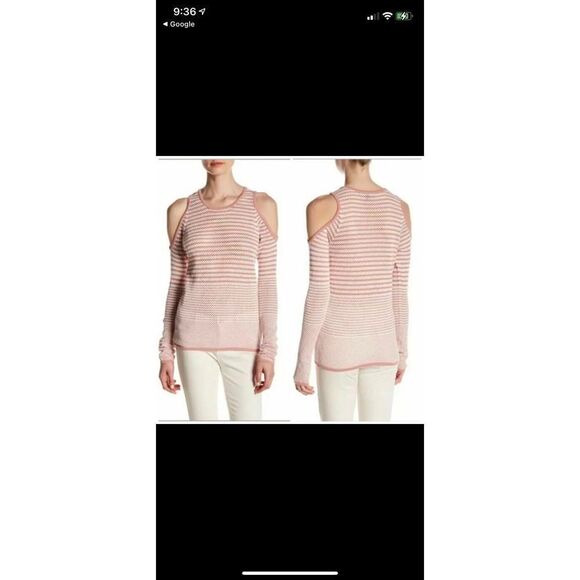 Romeo + Juliet Couture Womens Cold Shoulder Sweater Multicolor Stripe Small (K1 - Picture 1 of 7